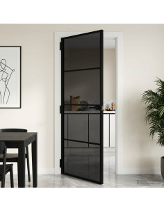 Porta Interna 76 x 201,5 cm Vetro Temperato e Alluminio