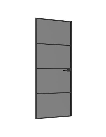 Porta Interna 83 x 201,5 cm Vetro Temperato e Alluminio