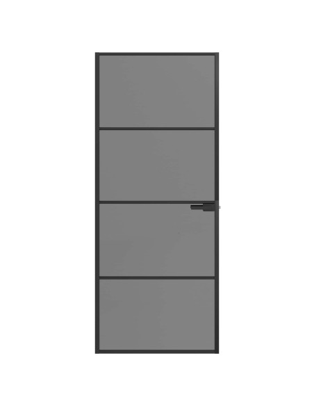 Porta Interna 83 x 201,5 cm Vetro Temperato e Alluminio