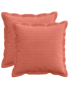 Federa 2 pz HOUTEN Rosso Arancio 50 x 50 cm corduroy