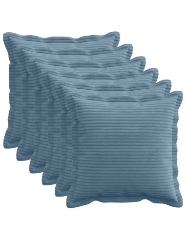 Federa 6 pz HOUTEN Blu 50 x 50 cm corduroy