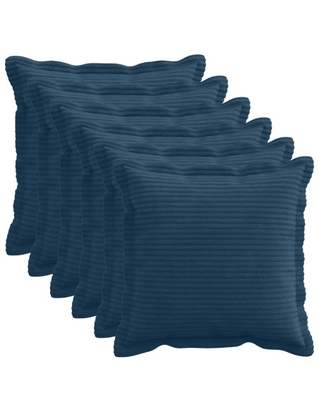Federa 6 pz HOUTEN Blu navy 50 x 50 cm corduroy