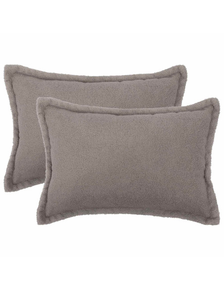 Federa 2 pcs HOUTEN Grigio Chiaro 30 x 50 cm Bouclé