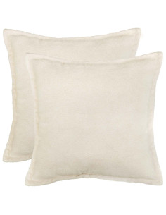 Federa 2 pcs HOUTEN Crema 45 x 45 cm Bouclé