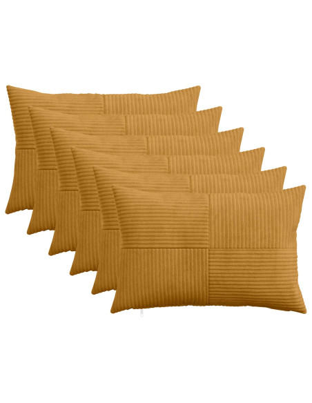 Federa 6 pcs ALMELO Giallo 50 x 70 cm corduroy
