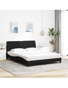 Giroletto senza Materasso Nero 160x200 cm in Tessuto