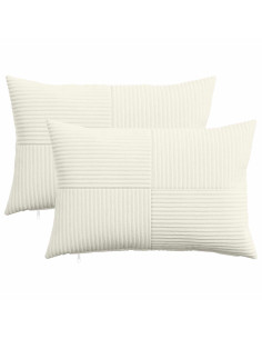 Federa 2 pcs ALMELO Crema 50 x 75 cm corduroy