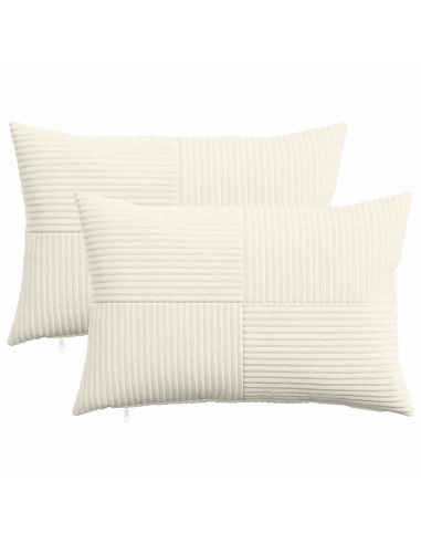 Federa 2 pcs ALMELO Crema 50 x 75 cm corduroy