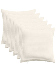 Federa 6 pcs HEERLEN Crema 40 x 40 cm corduroy