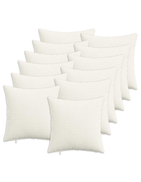 Federa 12 pcs HEERLEN Crema 40 x 40 cm corduroy