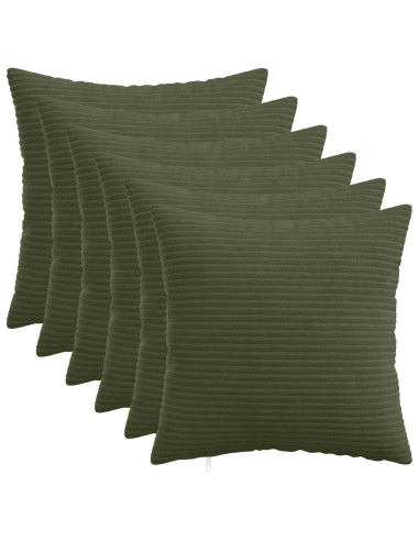 Federa 6 pcs HEERLEN Verde 40 x 40 cm corduroy