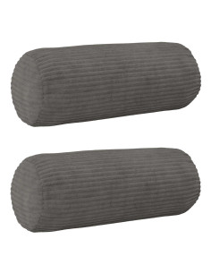 Federa 2 pcs HEERLEN Grigio Scuro Ø 15 x 40 cm corduroy