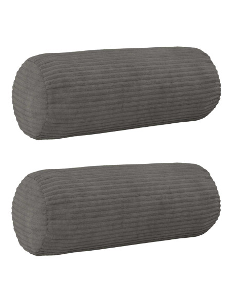 Federa 2 pcs HEERLEN Grigio Scuro Ø 15 x 40 cm corduroy