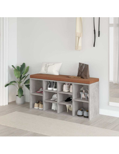 Scarpiera Grigio Cemento 103x30x48 cm in Legno Multistrato
