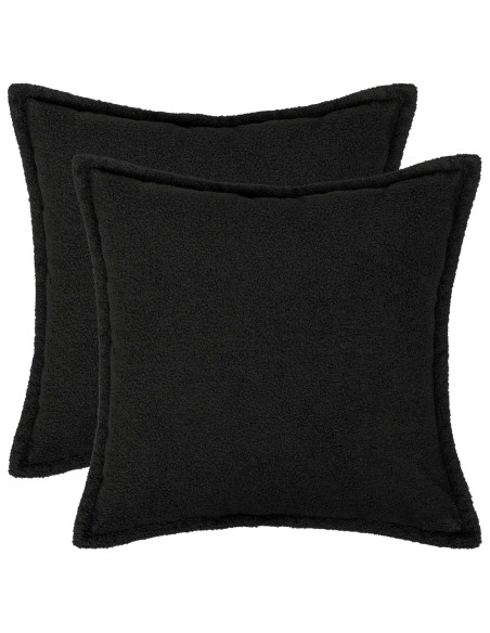 Federa 2 pcs HOUTEN Nero 60 x 60 cm Bouclé