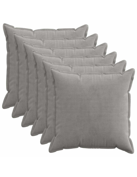 Federa 6 pz HOUTEN Grigio Chiaro 65 x 65 cm corduroy