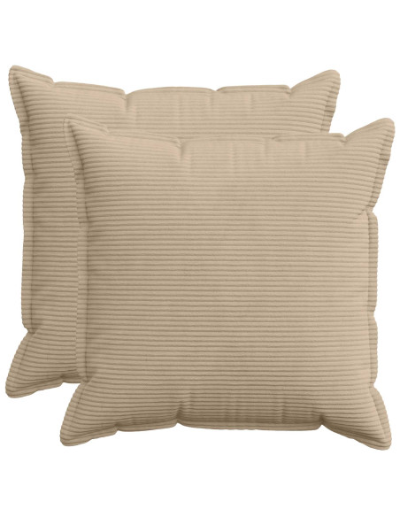 Federa 2 pz HOUTEN Tortora 60 x 60 cm corduroy