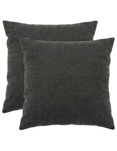 Federa 2 pcs HEERLEN Grigio Scuro 65 x 65 cm Bouclé