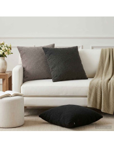 Federa 6 pcs HEERLEN Grigio Scuro 65 x 65 cm Bouclé