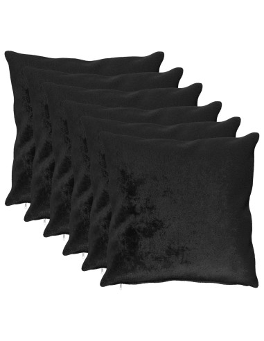 Federa 6 pcs HEERLEN Nero 65 x 65 cm Flanella