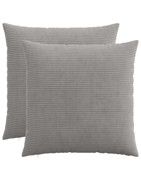 Federa 2 pcs HEERLEN Grigio Chiaro 70 x 70 cm corduroy