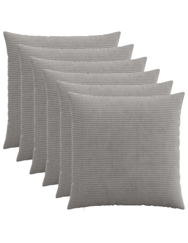 Federa 6 pcs HEERLEN Grigio Chiaro 70 x 70 cm corduroy