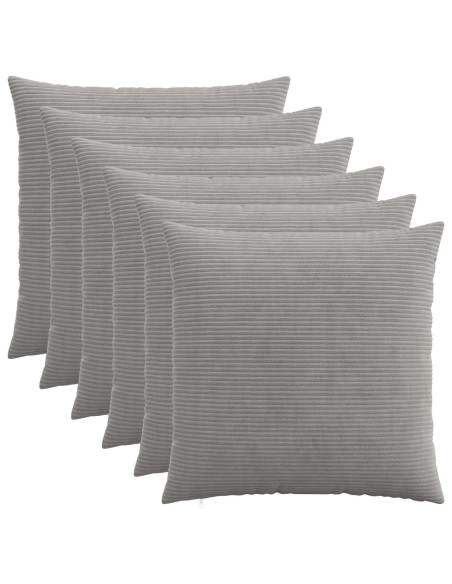 Federa 6 pcs HEERLEN Grigio Chiaro 70 x 70 cm corduroy
