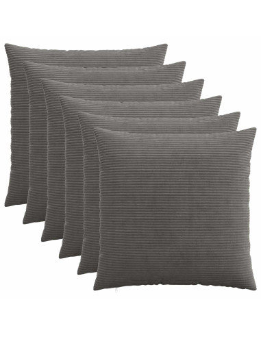 Federa 6 pcs HEERLEN Grigio Scuro 70 x 70 cm corduroy