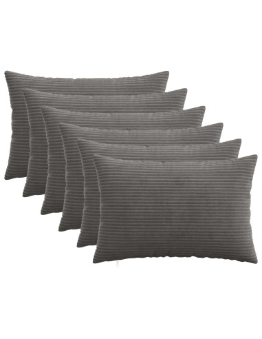 Federa 6 pcs HEERLEN Grigio Scuro 50 x 70 cm corduroy