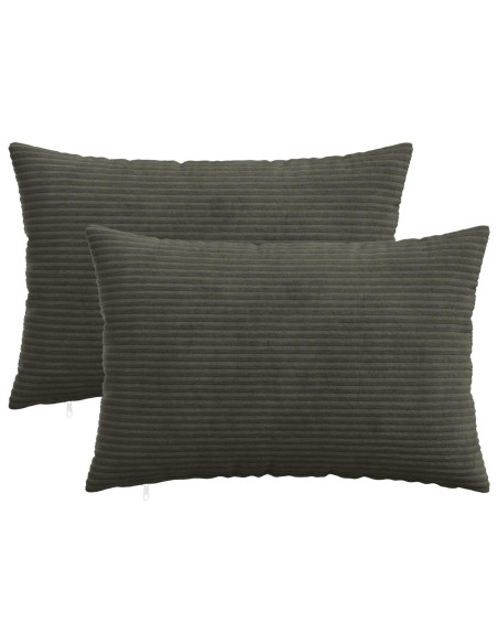 Federa 2 pcs HEERLEN Antracite 50 x 70 cm corduroy