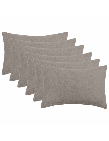 Federa 6 pcs HEERLEN Grigio Chiaro 50 x 70 cm Bouclé