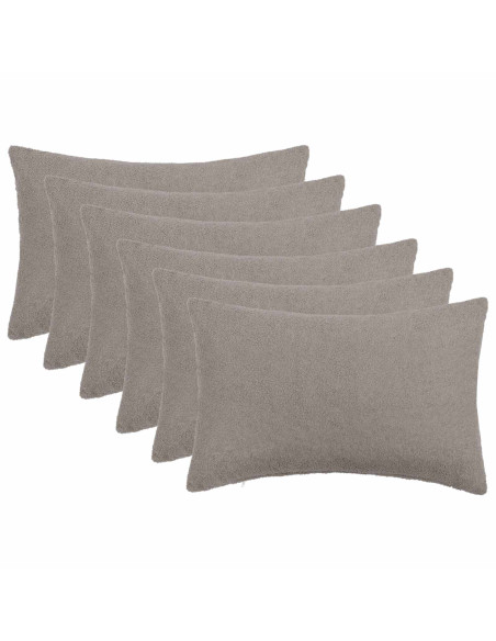 Federa 6 pcs HEERLEN Grigio Chiaro 50 x 70 cm Bouclé