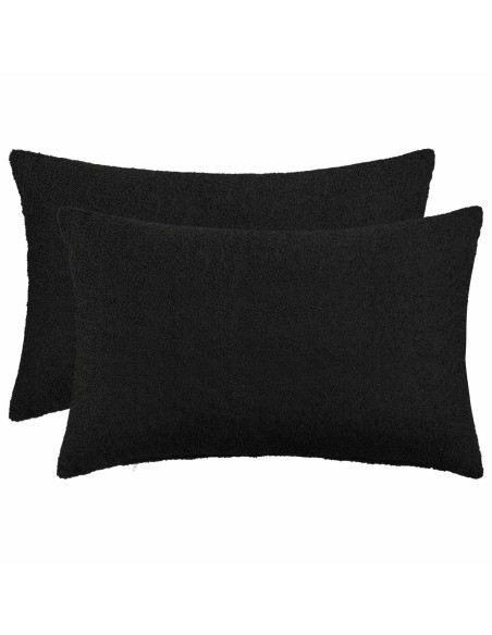 Federa 2 pcs HEERLEN Nero 50 x 70 cm Bouclé