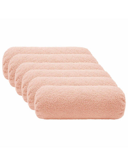 Federa 6 pcs HEERLEN Rosa Ø 15 x 40 cm Bouclé