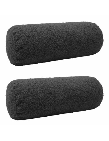Federa 2 pcs HEERLEN Grigio Scuro Ø 15 x 40 cm Bouclé