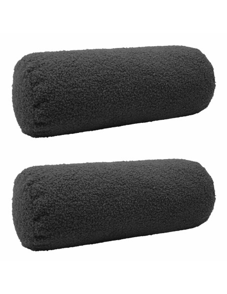 Federa 2 pcs HEERLEN Grigio Scuro Ø 15 x 40 cm Bouclé