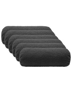 Federa 6 pcs HEERLEN Grigio Scuro Ø 15 x 40 cm Bouclé