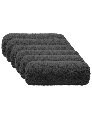 Federa 6 pcs HEERLEN Grigio Scuro Ø 15 x 40 cm Bouclé