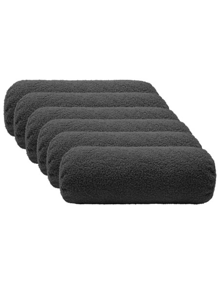 Federa 6 pcs HEERLEN Grigio Scuro Ø 15 x 40 cm Bouclé