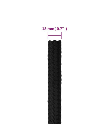 Corda per barca Completamente Nera 18 mm 25 m in Polipropilene