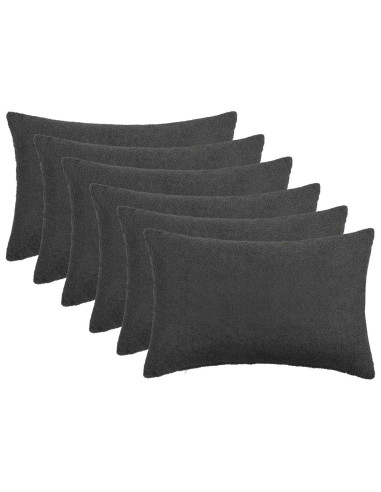 Federa 6 pcs HEERLEN Grigio Scuro 40 x 60 cm Bouclé