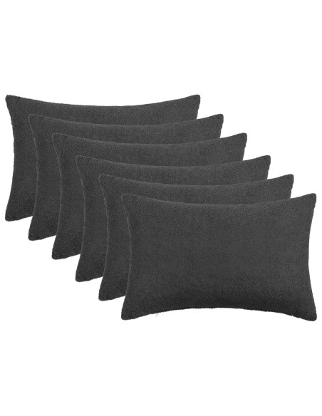 Federa 6 pcs HEERLEN Grigio Scuro 40 x 60 cm Bouclé
