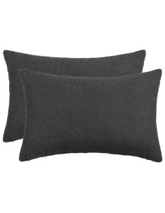 Federa 2 pcs HEERLEN Grigio Scuro 50 x 75 cm Bouclé