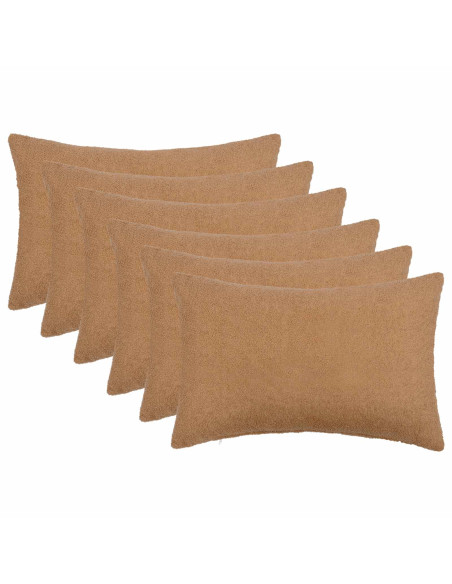 Federa 6 pcs HEERLEN Beige 50 x 75 cm Bouclé