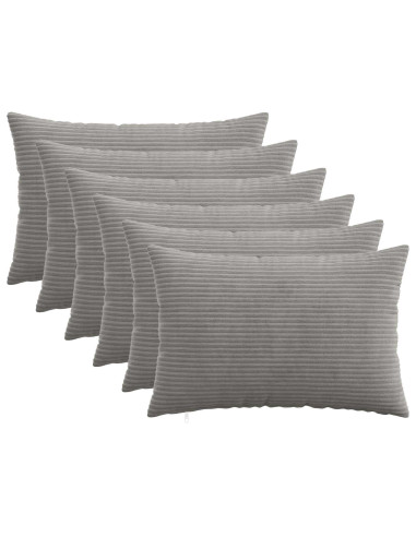 Federa 6 pcs HEERLEN Grigio Chiaro 50 x 80 cm corduroy