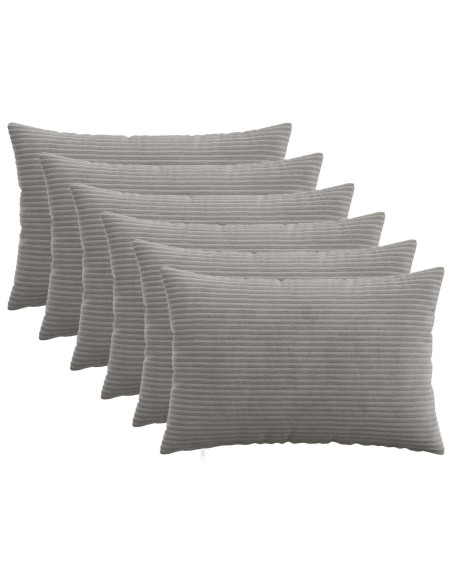 Federa 6 pcs HEERLEN Grigio Chiaro 50 x 80 cm corduroy