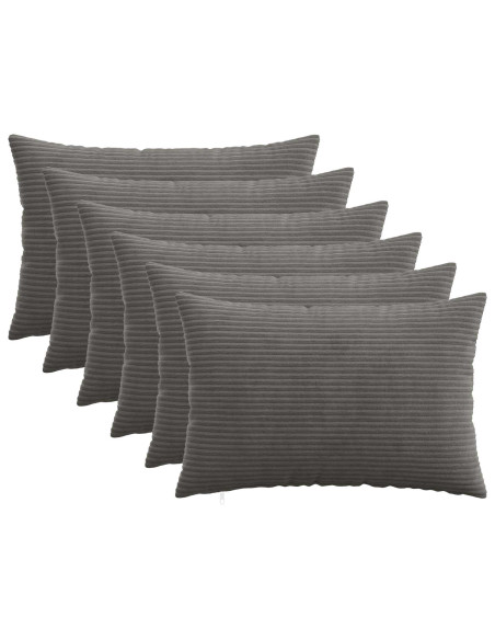 Federa 6 pcs HEERLEN Grigio Scuro 50 x 80 cm corduroy