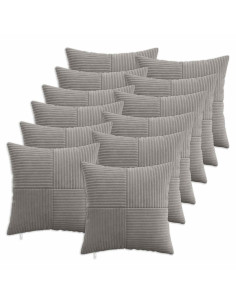Federa 12 pcs ALMELO Grigio Chiaro 50 x 50 cm corduroy