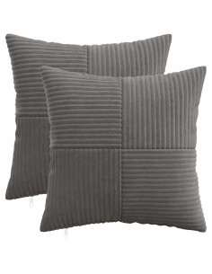 Federa 2 pcs ALMELO Grigio Scuro 50 x 50 cm corduroy