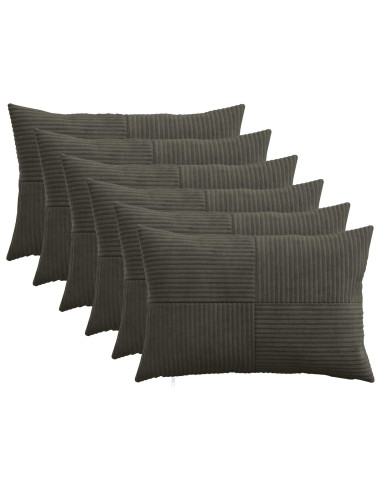 Federa 6 pcs ALMELO Antracite 50 x 75 cm corduroy
